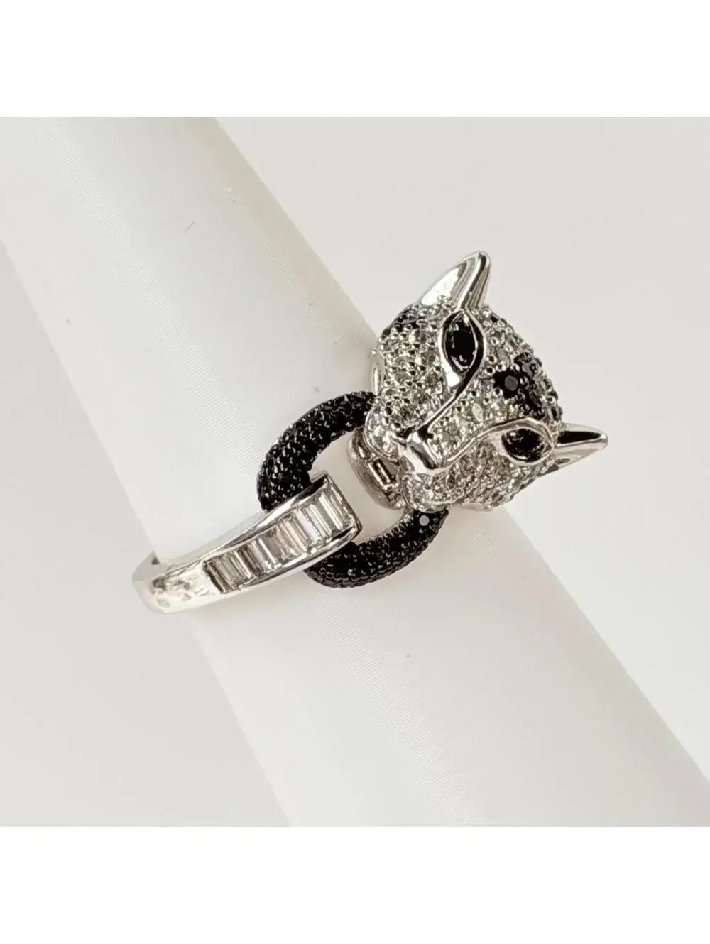 Bomb Party UNTAMED JAG Ring Sz 11 “Silence Has Teeth” Black Onyx on Rhodium